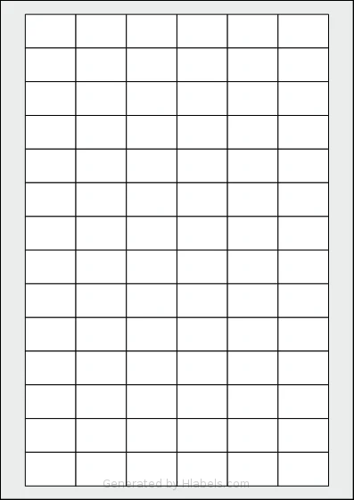 Flexilabels® FT84 template with 84 rectangular 30 x 20 millimeter labels per sheet, on A4-size adhesive blank label sheets.