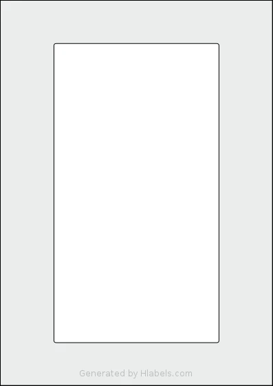 Flexilabels® FTT1 template with 1 rectangular 127 x 230 millimeter labels per sheet, on A4-size adhesive blank label sheets.