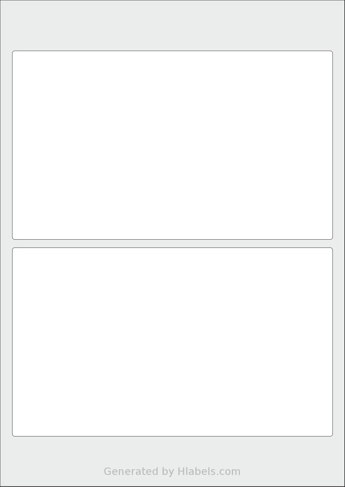 Flexilabels® FU2 template with 2 rectangular 195 x 115 millimeter labels per sheet, on A4-size adhesive blank label sheets.