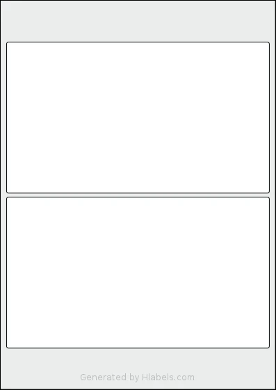 Flexilabels® FZ2 template with 2 rectangular 200 x 115 millimeter labels per sheet, on A4-size adhesive blank label sheets.