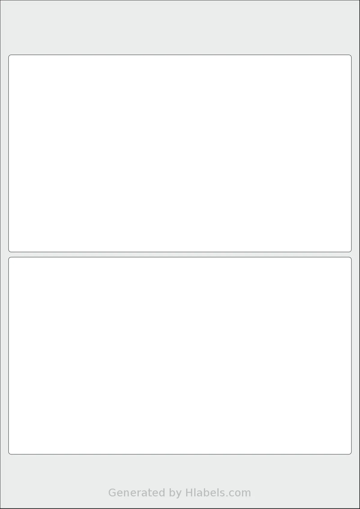 Flexilabels® FZ2 template with 2 rectangular 200 x 115 millimeter labels per sheet, on A4-size adhesive blank label sheets.
