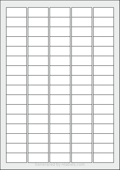 Herma® 10003 template with 80 rectangular 35.56 x 16.93 millimeter labels per sheet, on A4-size adhesive blank label sheets.