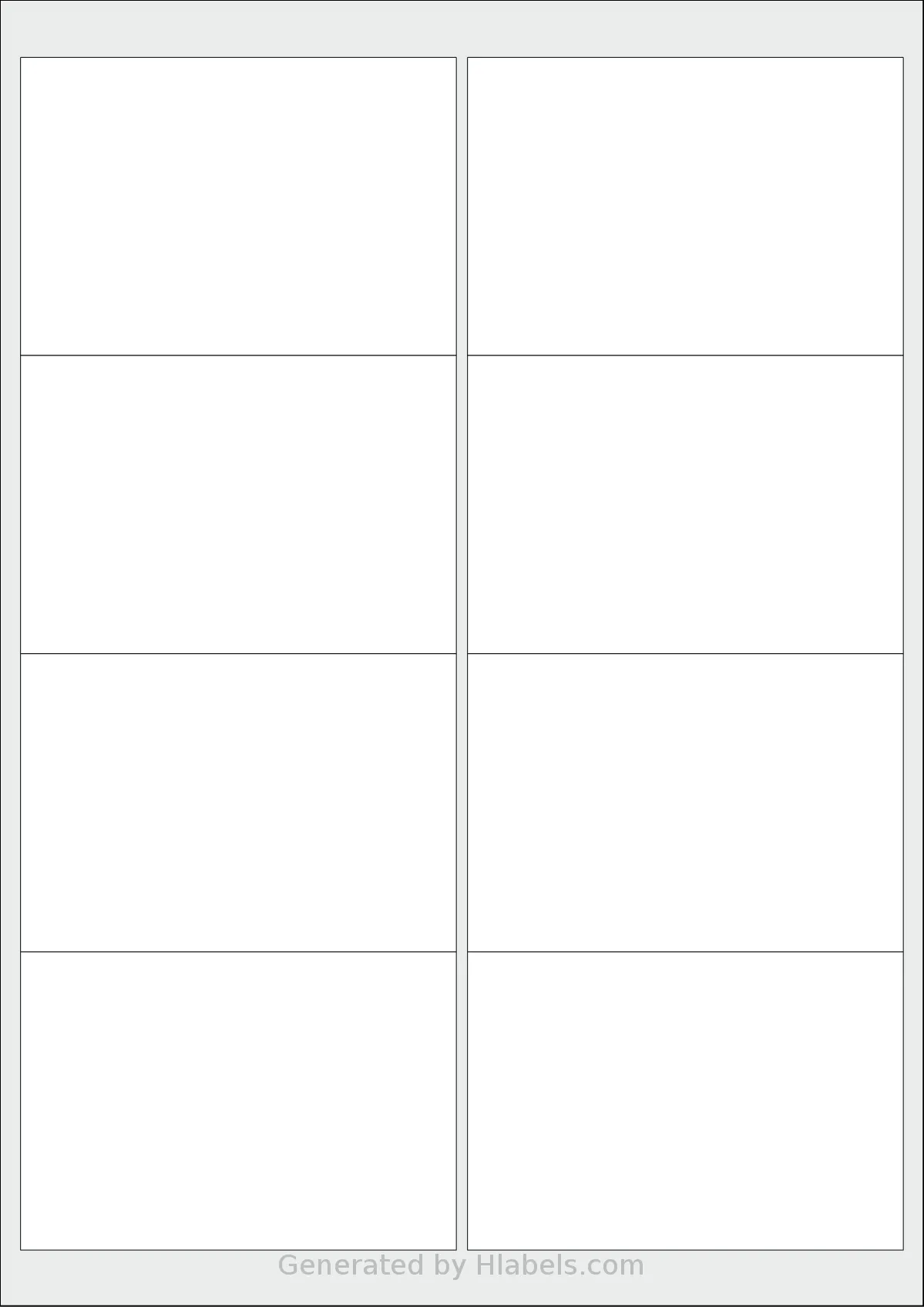 Herma® 10018 template with 8 rectangular 99.06 x 67.73 millimeter labels per sheet, on A4-size adhesive blank label sheets.