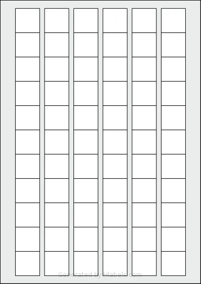Herma® 10107 template with 66 square 25.4 x 25.4 millimeter labels per sheet, on A4-size adhesive blank label sheets.