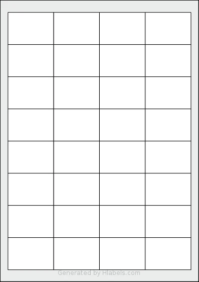 Herma® 4200 template with 32 rectangular 48.3 x 33.87 millimeter labels per sheet, on A4-size adhesive blank label sheets.