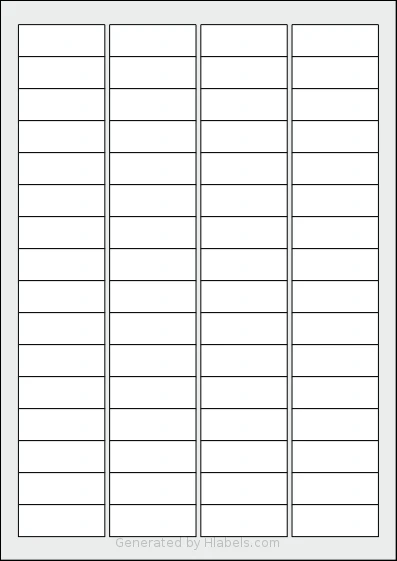 Herma® 4201 template with 64 rectangular 45.72 x 16.93 millimeter labels per sheet, on A4-size adhesive blank label sheets.