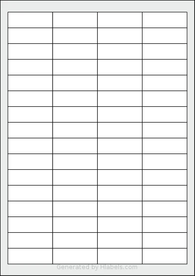 Herma® 4271 template with 64 rectangular 48.26 x 16.93 millimeter labels per sheet, on A4-size adhesive blank label sheets.