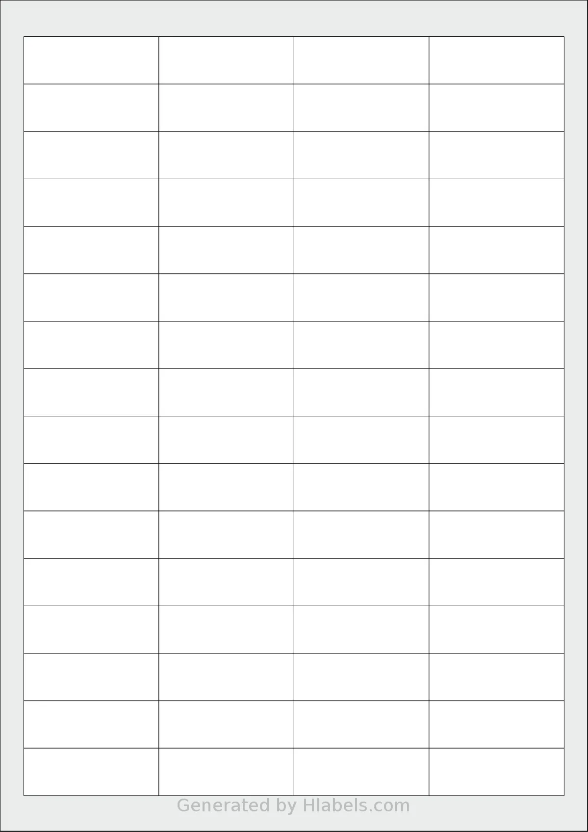 Herma® 4271 template with 64 rectangular 48.26 x 16.93 millimeter labels per sheet, on A4-size adhesive blank label sheets.