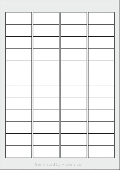 Herma® 4346 template with 48 rectangular 45.72 x 21.167 millimeter labels per sheet, on A4-size adhesive blank label sheets.