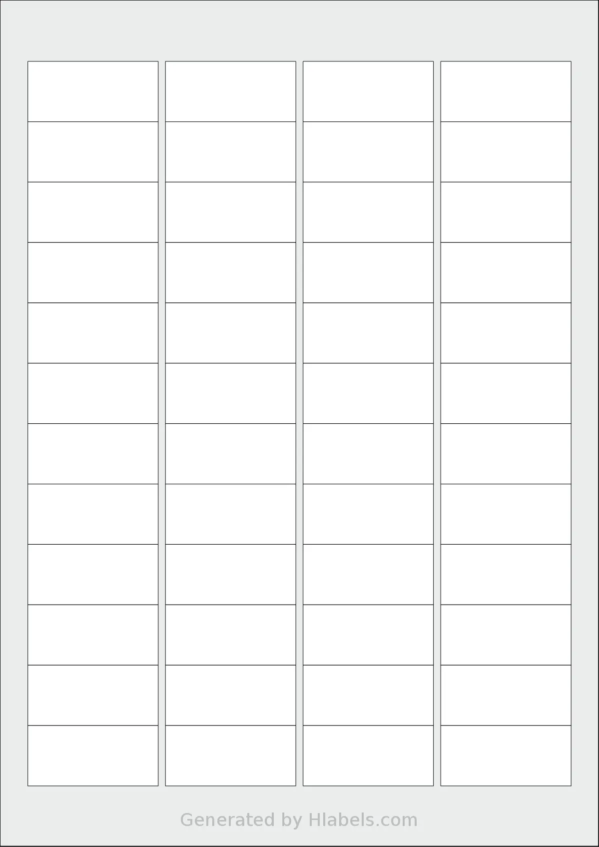 Herma® 4346 template with 48 rectangular 45.72 x 21.167 millimeter labels per sheet, on A4-size adhesive blank label sheets.