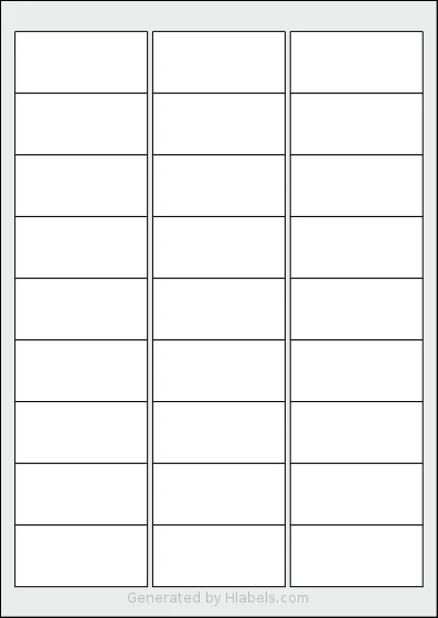 Herma® 4347 template with 27 rectangular 63.5 x 29.633 millimeter labels per sheet, on A4-size adhesive blank label sheets.