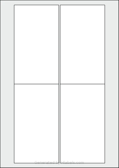Herma® 4472 template with 4 rectangular 78.74 x 139.7 millimeter labels per sheet, on A4-size adhesive blank label sheets.