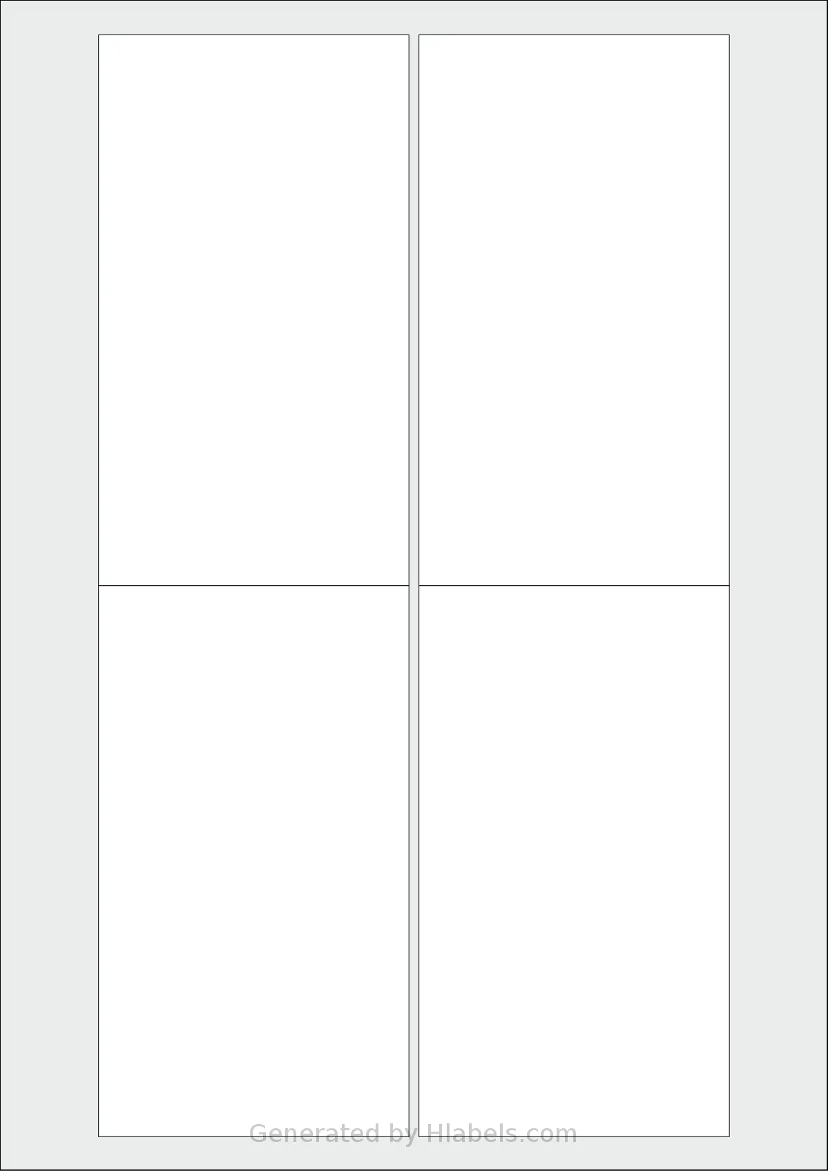 Herma® 4472 template with 4 rectangular 78.74 x 139.7 millimeter labels per sheet, on A4-size adhesive blank label sheets.
