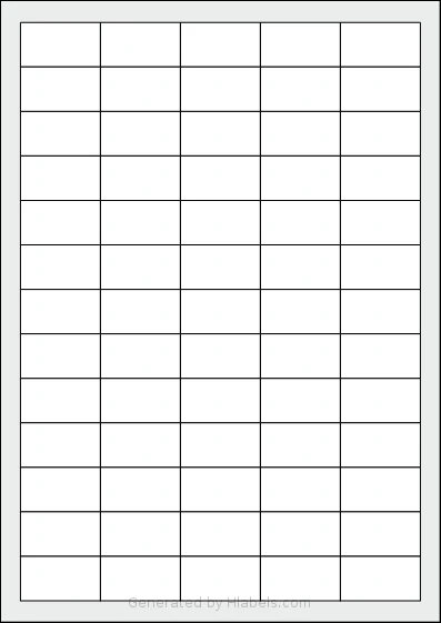 Herma® 4606 template with 65 rectangular 38.1 x 21.2 millimeter labels per sheet, on A4-size adhesive blank label sheets.
