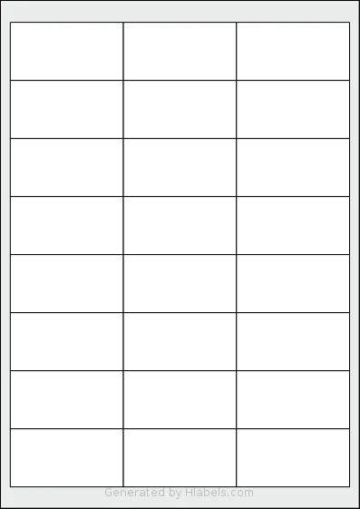 Herma® 4614 template with 24 rectangular 66 x 33.87 millimeter labels per sheet, on A4-size adhesive blank label sheets.