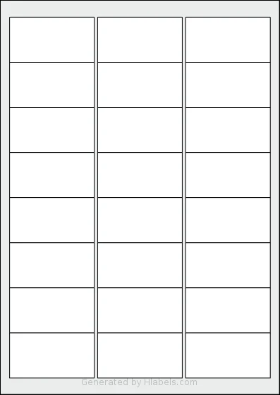 Herma® 4645 template with 24 rectangular 63.5 x 33.9 millimeter labels per sheet, on A4-size adhesive blank label sheets.