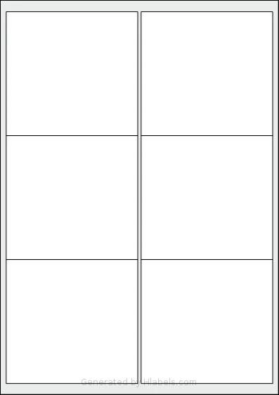 Herma® 4653 template with 6 rectangular 99.06 x 93.13 millimeter labels per sheet, on A4-size adhesive blank label sheets.