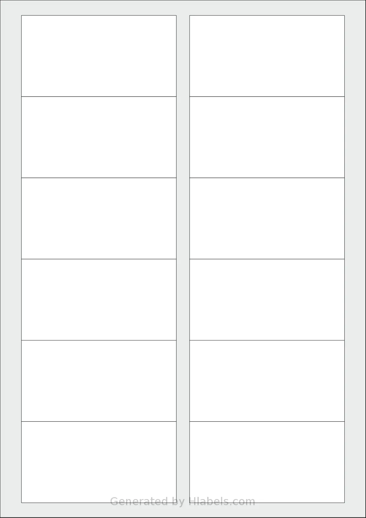 Herma® 4666 template with 12 rectangular 88.9 x 46.56 millimeter labels per sheet, on A4-size adhesive blank label sheets.