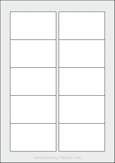 Herma® 5028 template with 10 rectangular 83.82 x 50.8 millimeter labels per sheet, on A4-size adhesive blank label sheets.