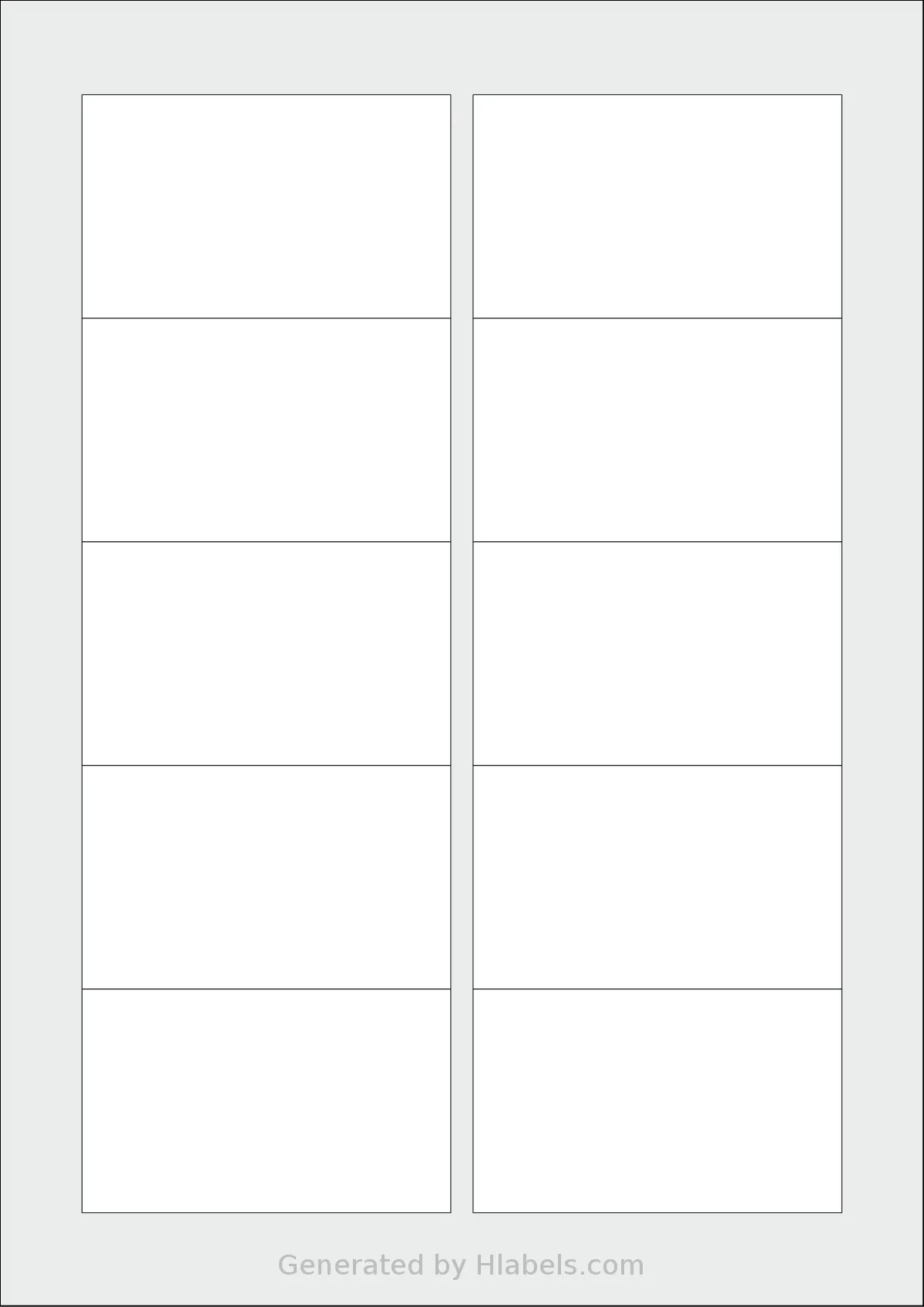 Herma® 5028 template with 10 rectangular 83.82 x 50.8 millimeter labels per sheet, on A4-size adhesive blank label sheets.