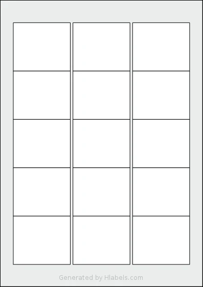 Herma® 5087 template with 15 rectangular 59 x 50 millimeter labels per sheet, on A4-size adhesive blank label sheets.