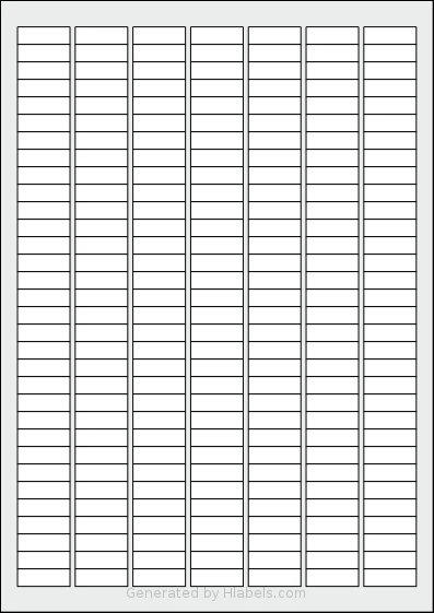 Herma® 8830 template with 224 rectangular 25.4 x 8.5 millimeter labels per sheet, on A4-size adhesive blank label sheets.