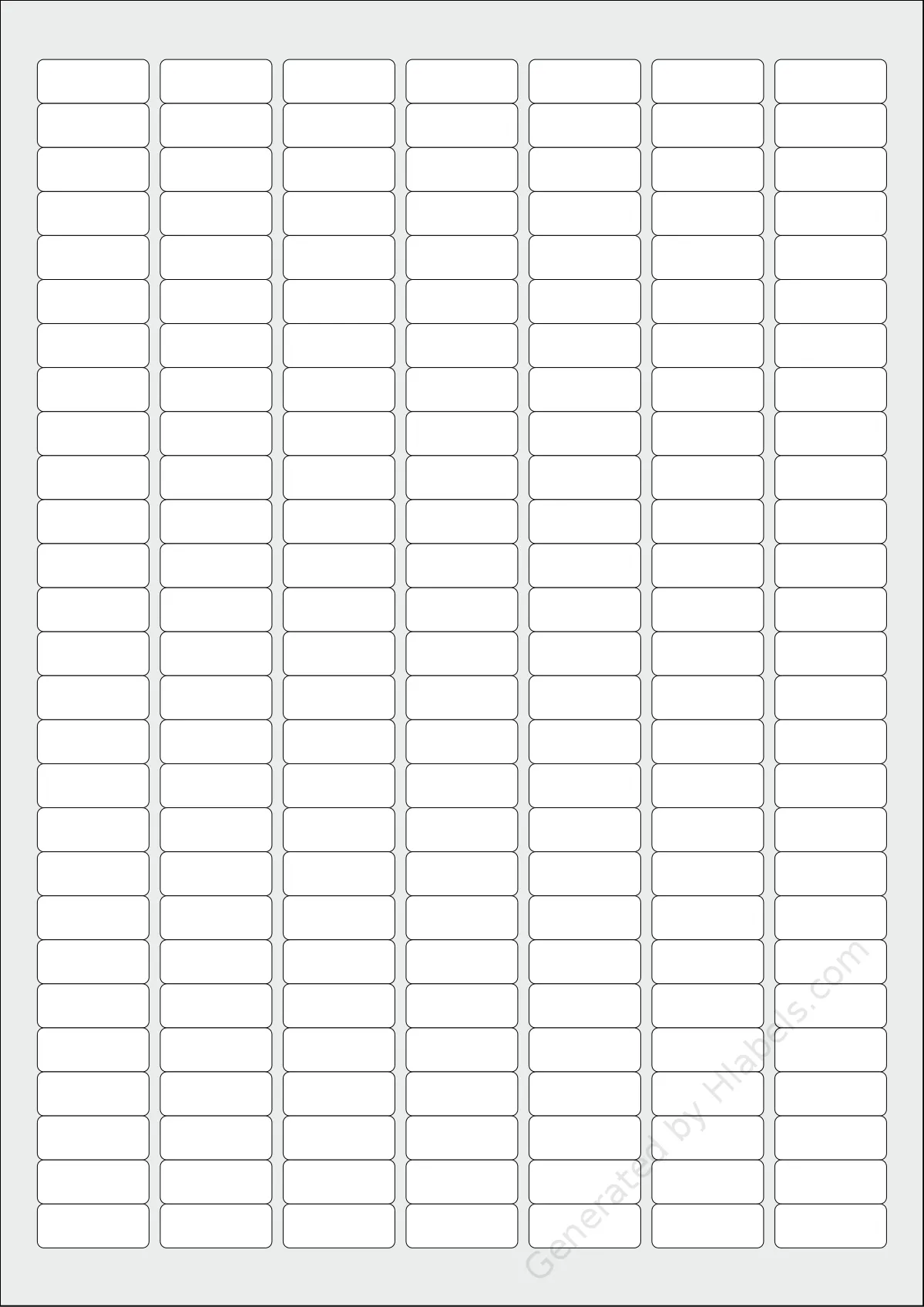 Herma® 4243 template with 189 rectangular 25.4 x 10 millimeter labels per sheet, on A4-size adhesive blank label sheets.