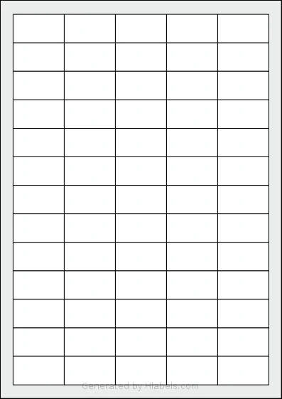 Herma® 4270 template with 65 rectangular 38.1 x 21.2 millimeter labels per sheet, on A4-size adhesive blank label sheets.