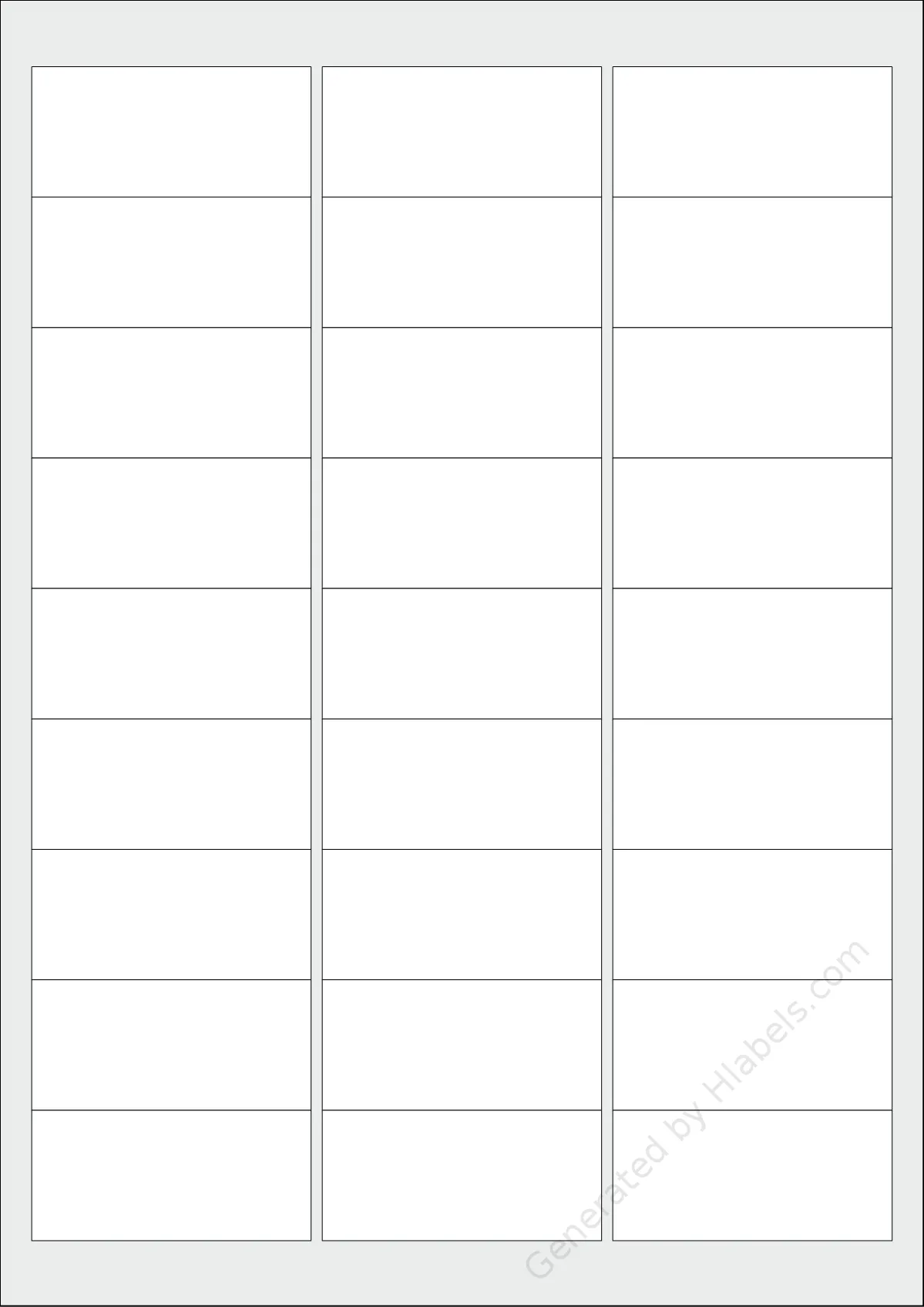 Herma® 4513 template with 27 rectangular 63.5 x 29.633 millimeter labels per sheet, on A4-size adhesive blank label sheets.