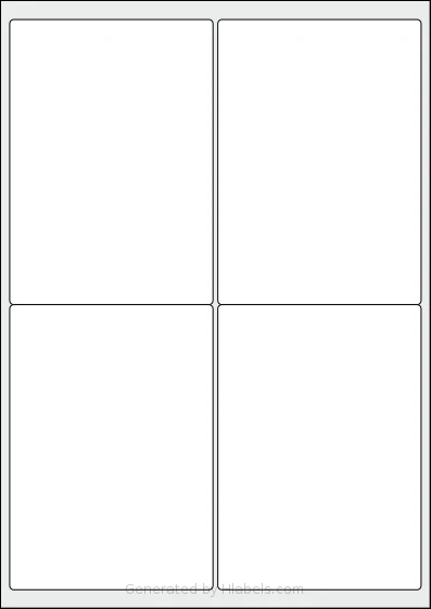 iSOUL® LP4 template with 4 rectangular 99.1 x 139 millimeter labels per sheet, on A4-size adhesive blank label sheets.