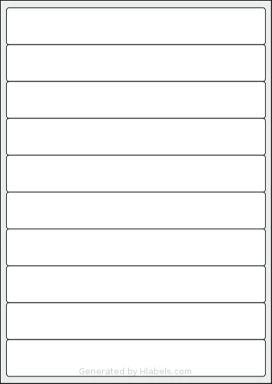 LabelLine® LL-40244 template with 10 rectangular 200 x 28.5 millimeter labels per sheet, on A4-size adhesive blank label sheets.