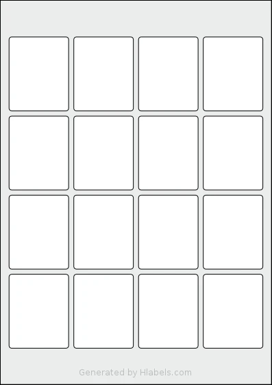 LabelLine® LL-40256 template with 16 rectangular 46 x 57 millimeter labels per sheet, on A4-size adhesive blank label sheets.