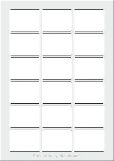 LabelLine® LL-40643 Template LabelLine® LL-40643 template with 18 rectangular 55 x 40 millimeter labels per sheet, on A4-size adhesive blank label sheets.