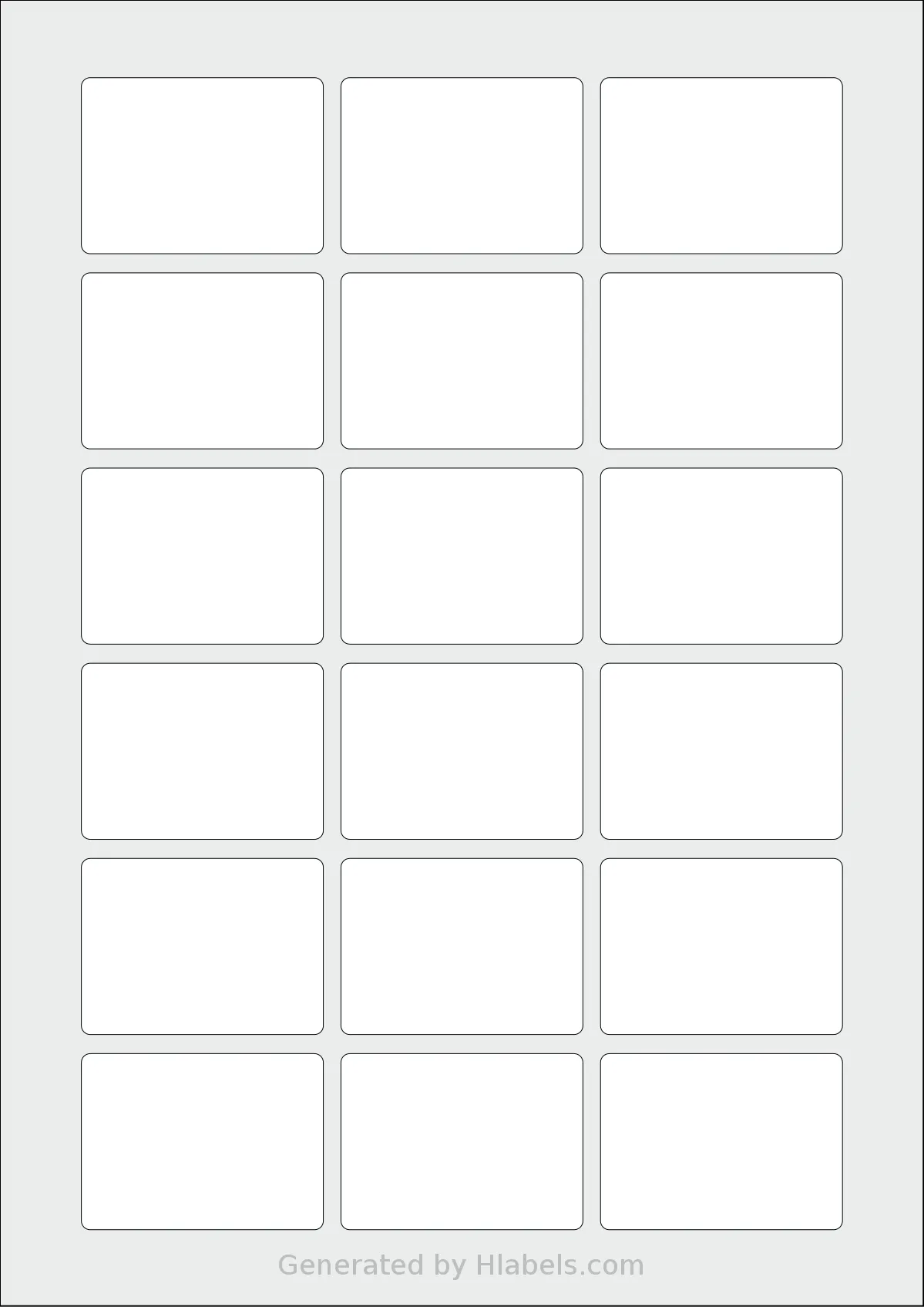 LabelLine® LL-40643 template with 18 rectangular 55 x 40 millimeter labels per sheet, on A4-size adhesive blank label sheets.