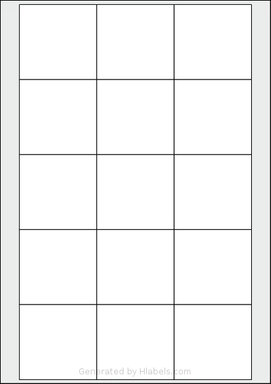 LabelLine® LL-40807 template with 15 rectangular 60 x 58 millimeter labels per sheet, on A4-size adhesive blank label sheets.