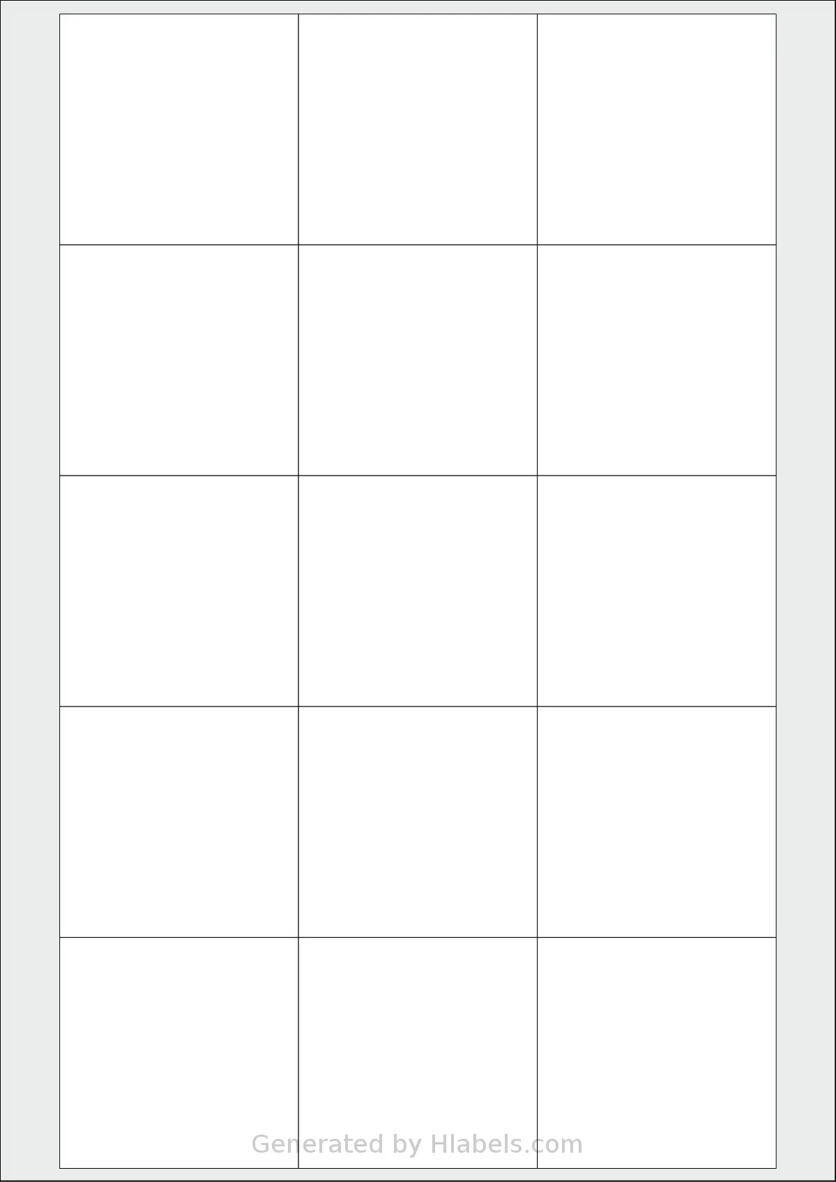 LabelLine® LL-40807 template with 15 rectangular 60 x 58 millimeter labels per sheet, on A4-size adhesive blank label sheets.
