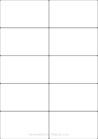 LabelPlanet® LP10-105 template with 10 rectangular 105 x 59.4 millimeter labels per sheet, on A4-size adhesive blank label sheets.