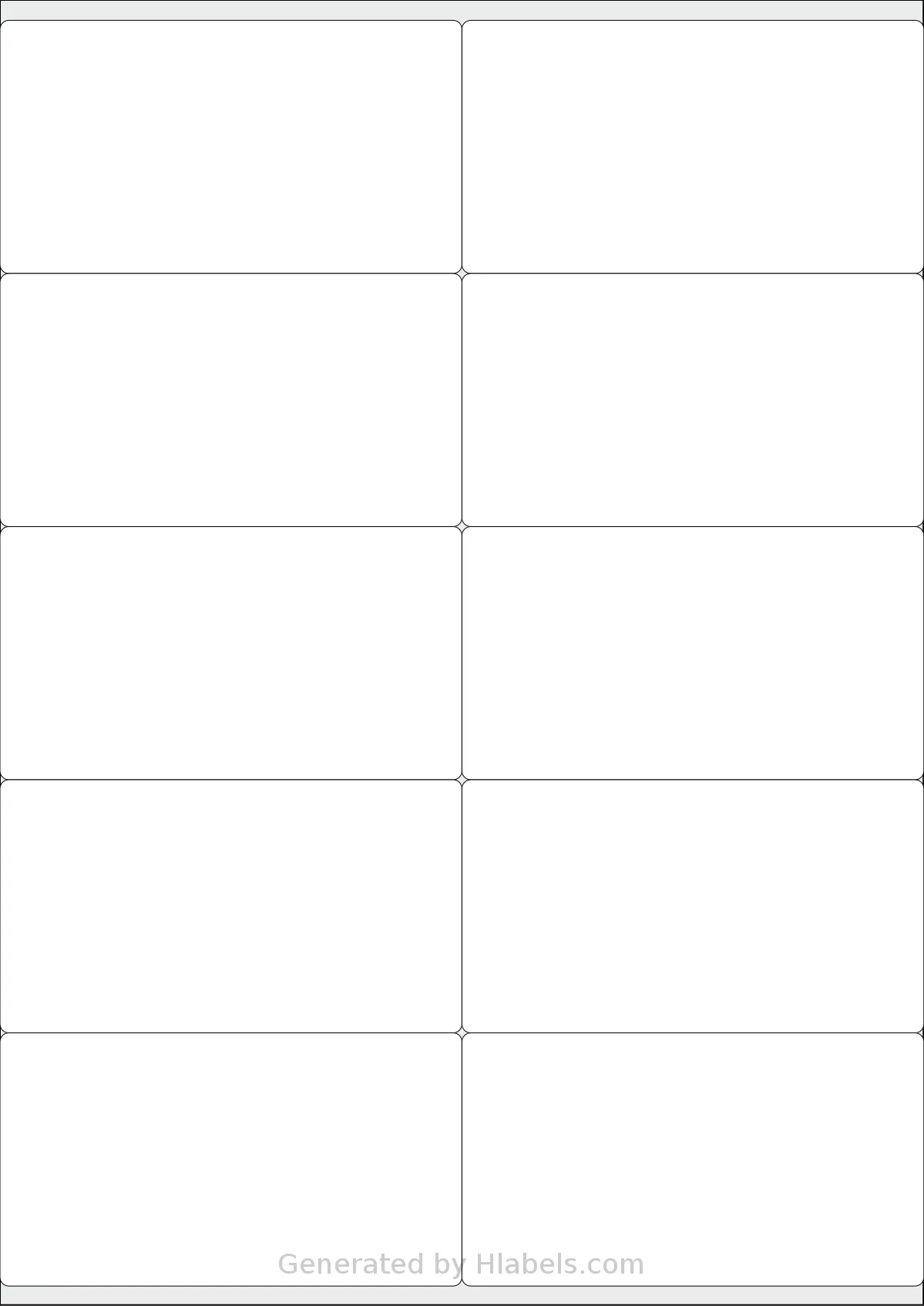 LabelPlanet® LP10-105S template with 10 rectangular 105 x 57.55 millimeter labels per sheet, on A4-size adhesive blank label sheets.