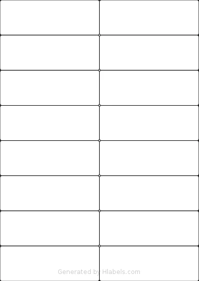 LabelPlanet® LP16-105 template with 16 rectangular 105 x 37.12 millimeter labels per sheet, on A4-size adhesive blank label sheets.