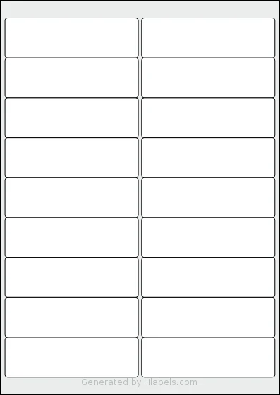 LabelPlanet® LP18-100 template with 18 rectangular 100 x 30 millimeter labels per sheet, on A4-size adhesive blank label sheets.