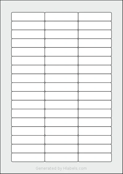 LabelPlanet® LP51-57 template with 51 rectangular 57 x 15 millimeter labels per sheet, on A4-size adhesive blank label sheets.