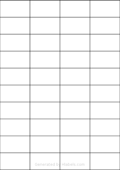 Labels4u® STW053030 template with 40 rectangular 52.5 x 29.6 millimeter labels per sheet, on A4-size adhesive blank label sheets.