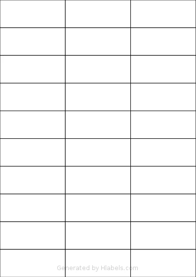 Labels4u® STW070030 template with 30 rectangular 70 x 29.7 millimeter labels per sheet, on A4-size adhesive blank label sheets.