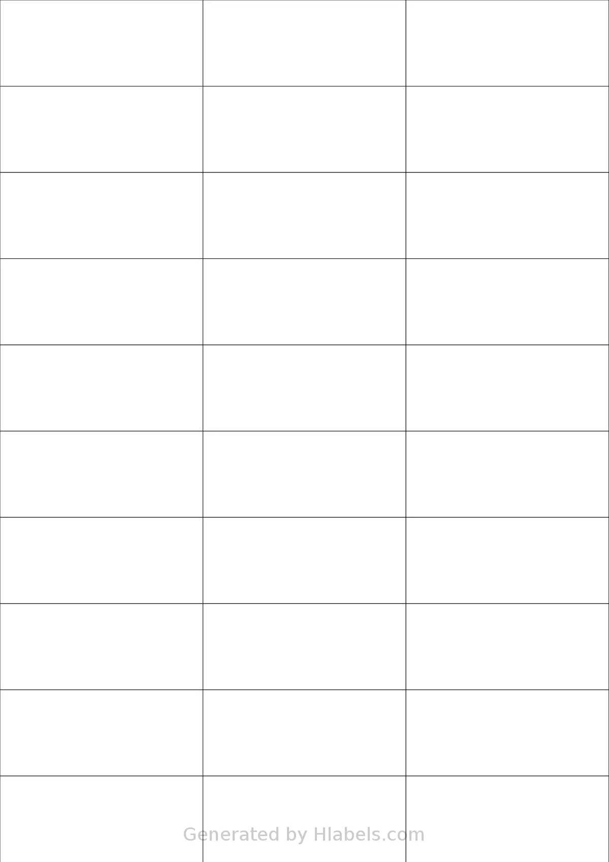 Labels4u® STW070030 template with 30 rectangular 70 x 29.7 millimeter labels per sheet, on A4-size adhesive blank label sheets.