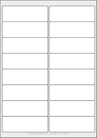 Labels4u® STW099034 template with 16 rectangular 99.1 x 33.9 millimeter labels per sheet, on A4-size adhesive blank label sheets.