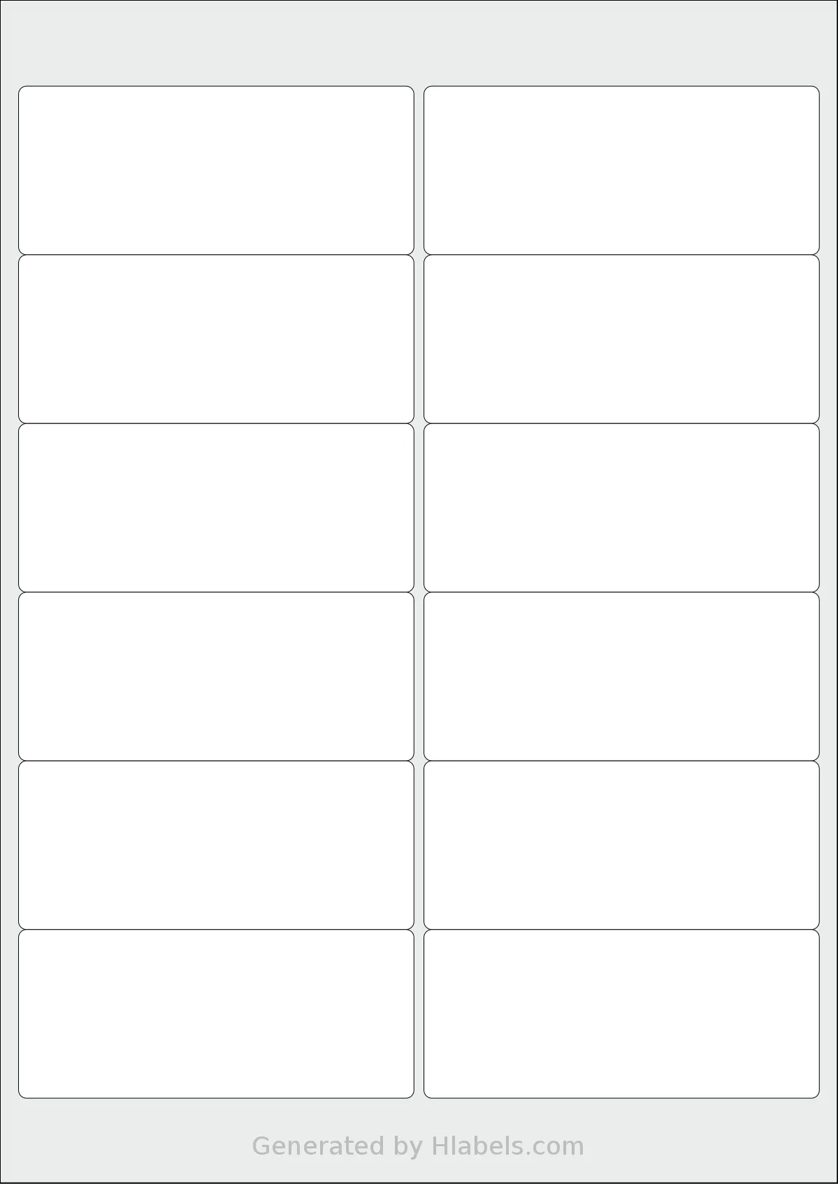 Labels4u® STW099042 template with 12 rectangular 99.1 x 42.3 millimeter labels per sheet, on A4-size adhesive blank label sheets.