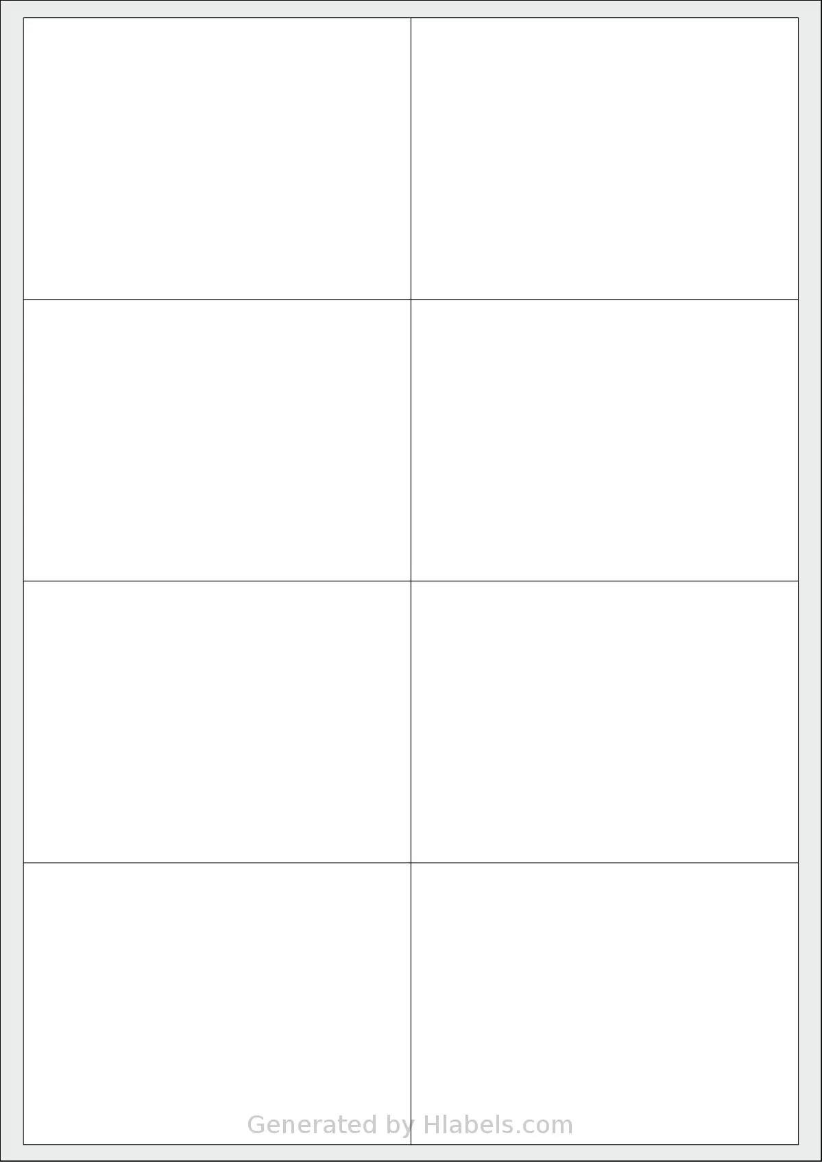 Labels4u® STW099072 template with 8 rectangular 99 x 72 millimeter labels per sheet, on A4-size adhesive blank label sheets.