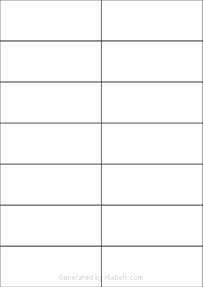 Labels4u® STW105042 template with 14 rectangular 105 x 42.3 millimeter labels per sheet, on A4-size adhesive blank label sheets.