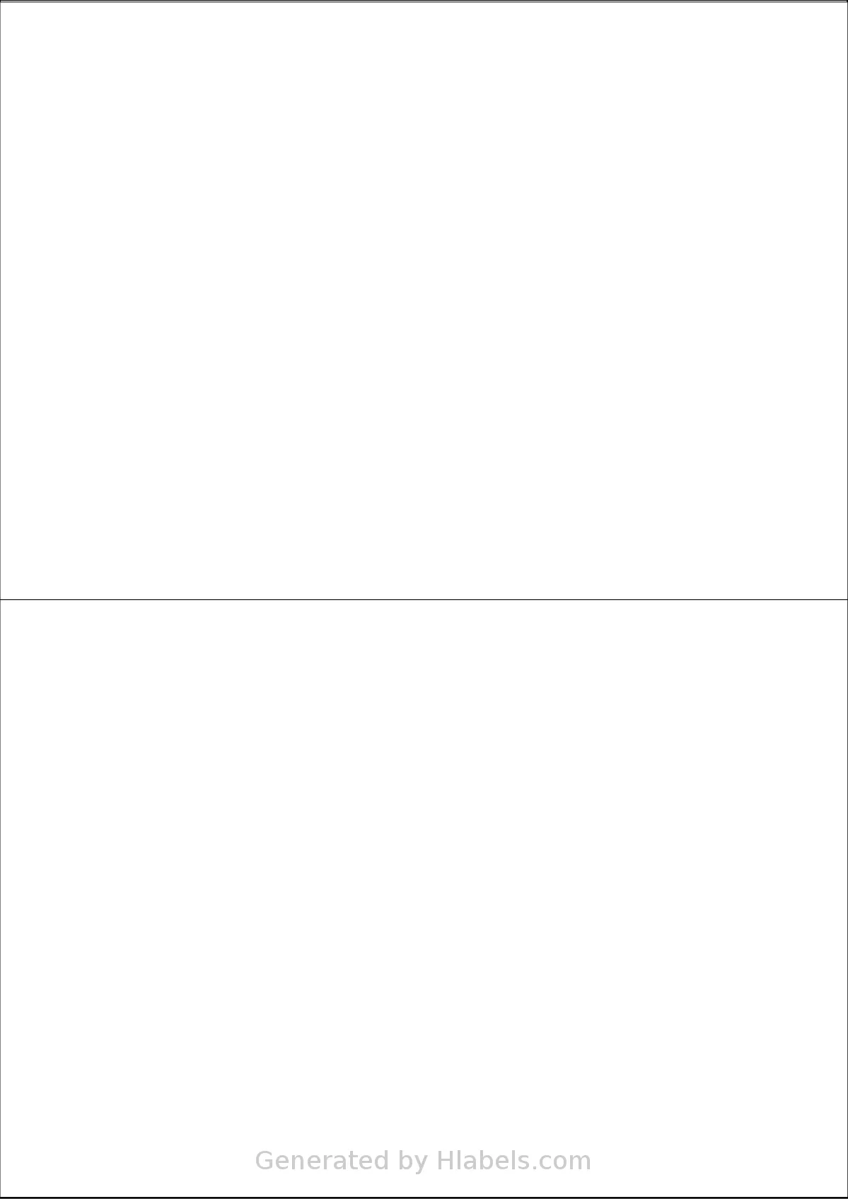 Labels4u® STW210148 template with 2 rectangular 210 x 148 millimeter labels per sheet, on A4-size adhesive blank label sheets.