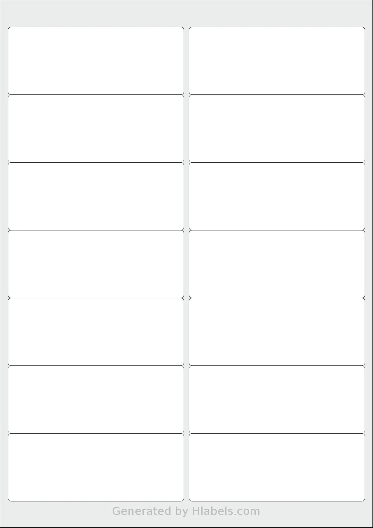 Lyreco® 151409 template with 14 rectangular 99.1 x 38.1 millimeter labels per sheet, on A4-size adhesive blank label sheets.